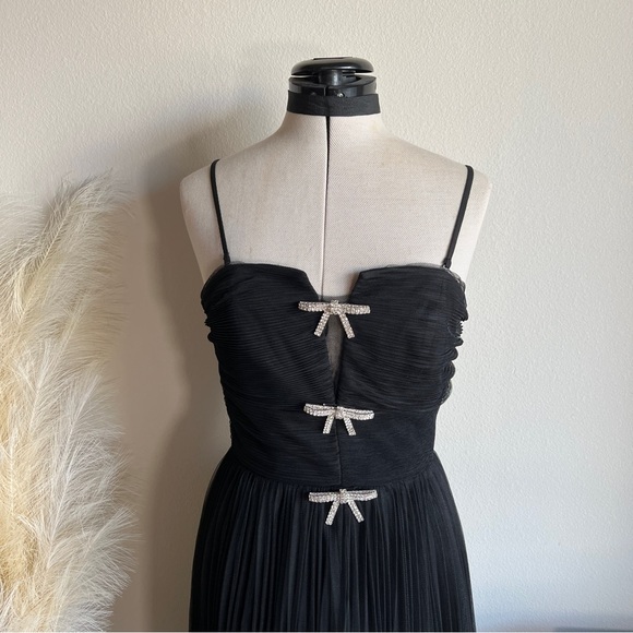 NWT Lucy Paris Black Tulle Maxi Dress Gown - Picture 11 of 12